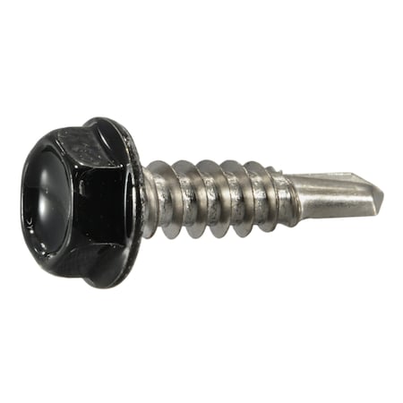 Midwest Fastener Self-Drilling Screw, #10 x 3/4 in, Painted Stainless Steel Flange Hex Head External Hex Drive 39605